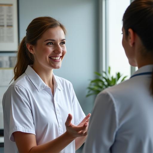 Profesional de la salud realizando una evaluación inicial con un cliente.