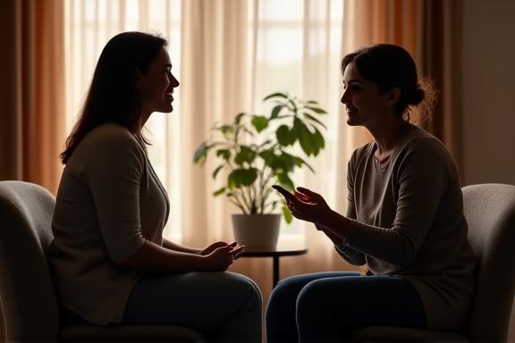 Una consulta personal con un terapeuta en un entorno tranquilo.